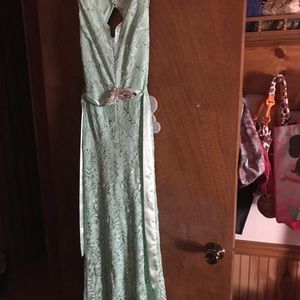 Sea green formal dress
